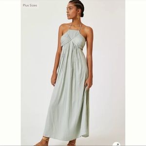 Anthropologie Tie-Back Halter Maxi Dress
